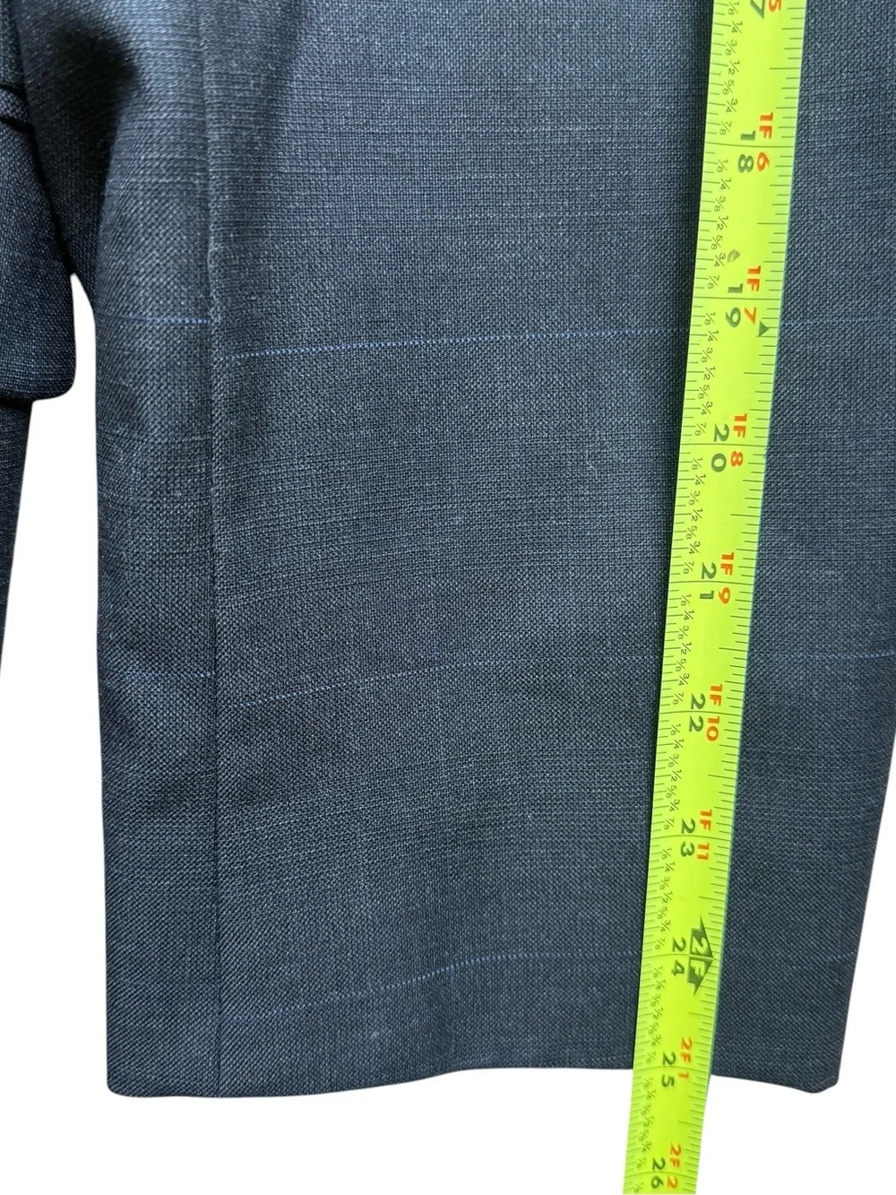 Lauren Ralph Lauren 100% Wool Gray Blue Windowpane Sport Coat Blazer 44R Classic